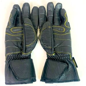 Triumph Black Leather Kevlar Motorcycle Riding Gloves Size L